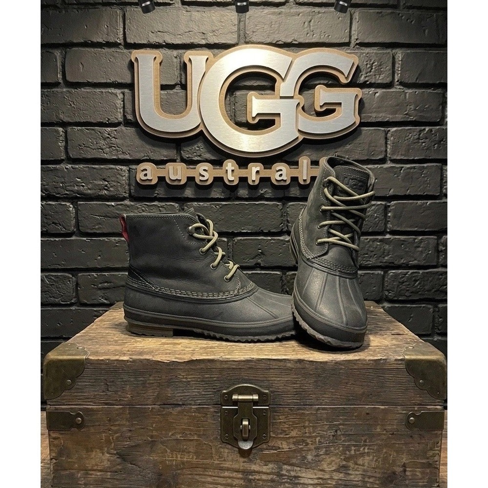 🔥UGG Butte Snow Boots🎱 Black Waterproof Leather Sheepskin Lined Size‎ 9